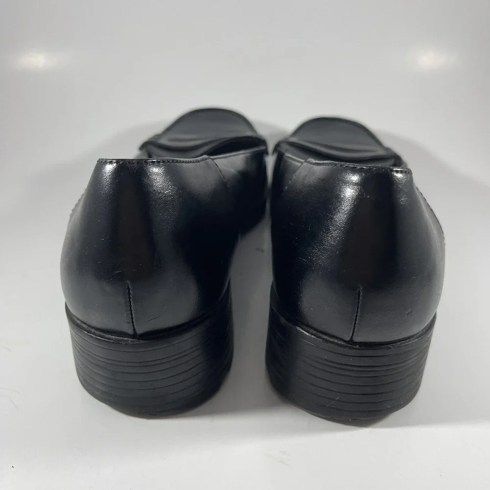 Hot Cakes Chunky Lug Heel Sole Platform Penny Loafers Sz 10 Black Vtg Y2K